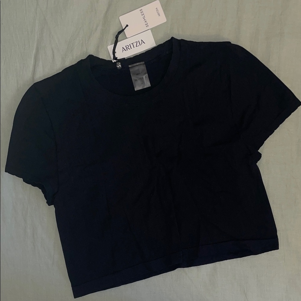 Aritzia Classic Black Willow Crop Top